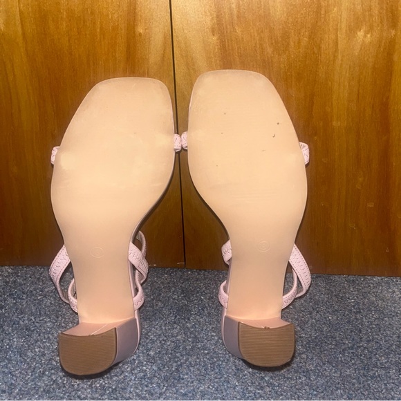 Tinstree Nude Pink Block Heels Dressy Sandals- 3.5 Inch Heel. Size 8. EUC - Picture 4 of 4